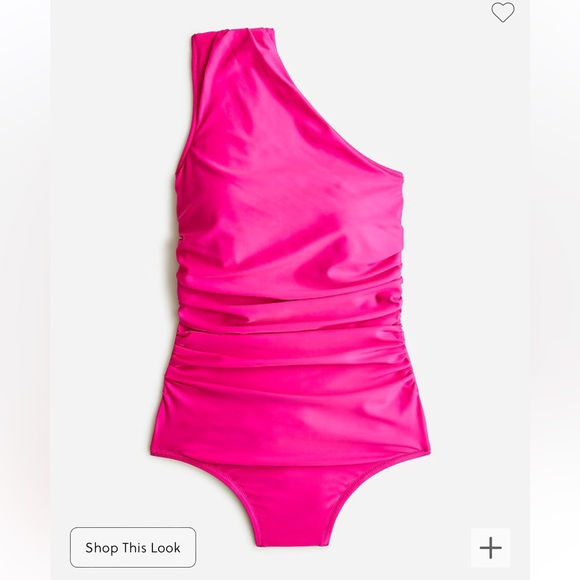 J crew long torso one shoulder ruched one piece - Picture 3 of 7